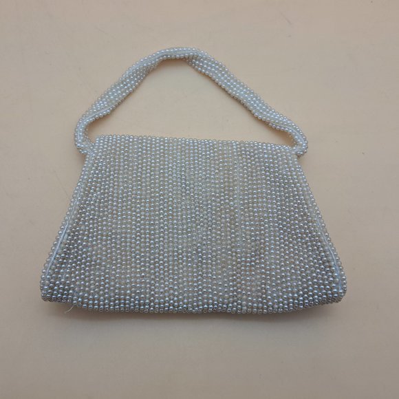 Vintage Beaded Make Up Bag With Original Mirror image 1      Vintage Beaded - Picture 3 of 10